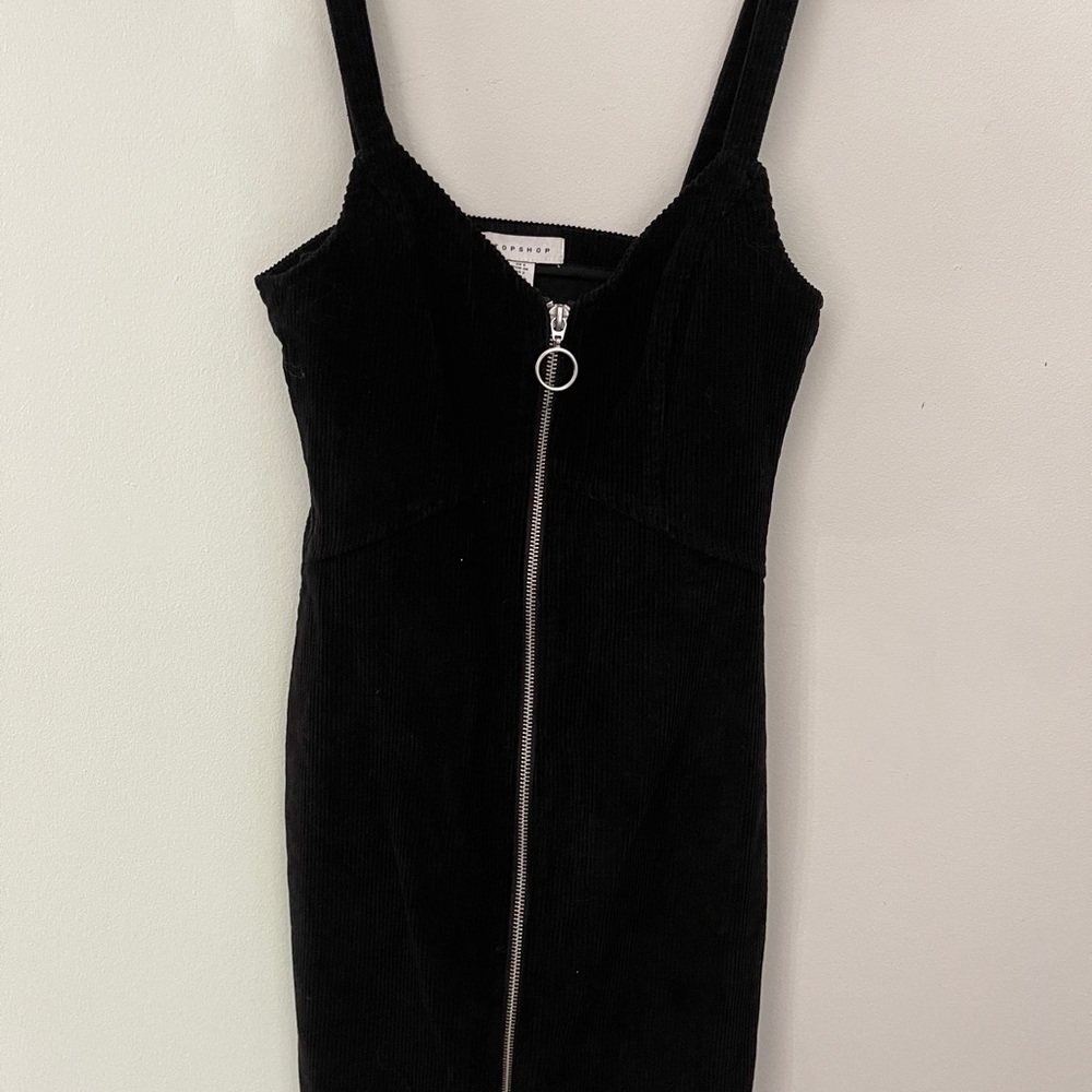 Black velvet tank top dress